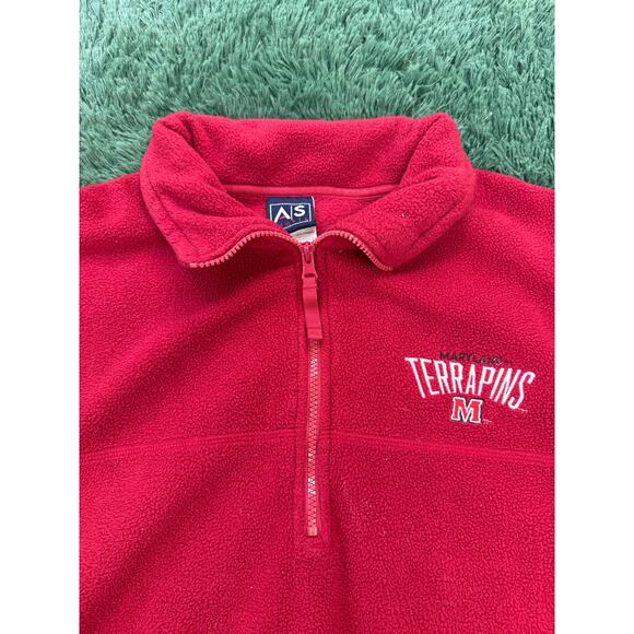 University Maryland 90s Red Pullover Supersoft Fleece Sweatshirt 2XL - Picture 2 of 7